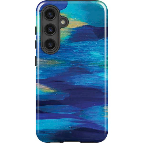 Ocean Blue Brush Stroke by Etta Vee Galaxy S25 Impact Case